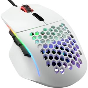 Glorious Gaming Model I Mouse da gaming wired - Superleggero 69 g, 2 tasti scambiabili, RGB, piedini in PTFE, 9 tasti programmabili, supporto laterale per il pollice - Bianco