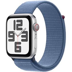 Apple Watch SE (2ª generazione, 2023) GPS + Cellular 44mm Smartwatch con cassa in alluminio color argento e Sport Loop blu inverno. Fitness tracker, monitoraggio del sonno.