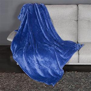 Kanguru Soffice plaid divano in microfibra, morbido pile Fluffi Blu, 130x170cm, Simpatico copriletto singolo, coperta per divano. Idea regalo Natale o Compleanno per tutti