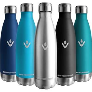 Vikaster Bottiglia termica, 500ml Borraccia, Borraccia acciaio inox Mantiene Caldo per 12 Ore/Freddo 24 Ore, Borracce Senza Perdite, Borraccia Adatto Bambini, Adulto, Scuola, Outdoor