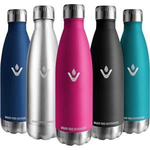 Vikaster Borracce termiche, 500ml Borraccia, Borraccia acciaio inox Mantiene Caldo per 12 Ore/Freddo 24 Ore, Borracce Senza Perdite, Borraccia Adatto Bambini, Adulto, Scuola, Outdoor