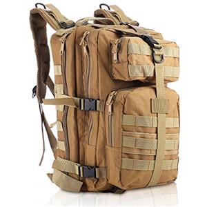 SHANNA Zaino Militare, Zaino tattico Zaino Militare 35L Molle Pack d'assalto Zaino tattico da Combattimento per Escursioni all'aperto Campeggio Trekking Pesca Caccia (Cachi)