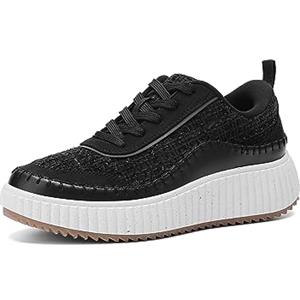 Dream Pairs Sneaker Casual da Donna Scarpe da Running Corsa Leggere Traspiranti Lacci Sneakers Donna Comode Scarpe,Size 36.5,Nero,SDFN2379W