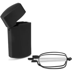Aolso Occhiali da Lettura Pieghevoli, Anti Luce Blu, con Aste Telescopiche, con Custodia Portatile, da Lettura per Uomini Lettori per Donne (Nero, 2.0)