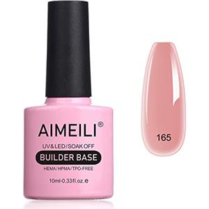 AIMEILI 8 in 1 Builder Base Gel Unghie Gel Ricostruzione Unghie Smalto Semipermanente Lattiginoso per Unghie in UV LED Soak Off Gel Colori - (165) 10ML