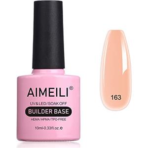 AIMEILI Builder Base Gel Unghie Gel Ricostruzione Unghie Smalto Semipermanente Lattiginoso per Unghie in UV LED Soak Off Gel Colori - (163) 10ML