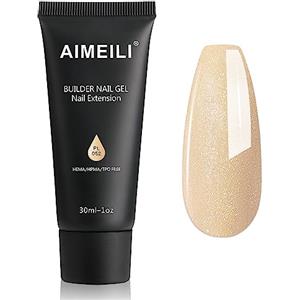 AIMEILI Kit Gel Ricostruzione Unghie, Colorati Builder Nail Gel Set Estension Gel Acrigel per Unghie - Crystal Jelly Colori Nudo Shining Nail Extension Gel, 1x30ml