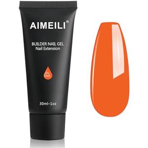 AIMEILI Kit Gel Ricostruzione Unghie, Acrilico per Unghie Colorati Builder Nail Gel Set Estension Gel Acrigel per Unghie Passione Unghie - Neon Orange (043), 1x30ML