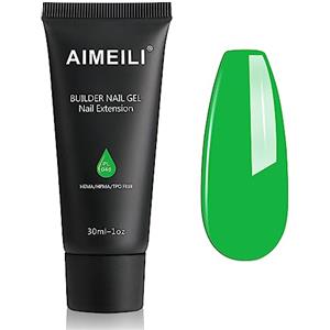 AIMEILI Kit Gel Ricostruzione Unghie, Acrilico per Unghie Colorati Builder Nail Gel Set Estension Gel Acrigel per Unghie Passione Unghie - Neon Green (046), 1x30ML