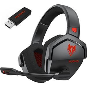 NUBWO G06 Cuffie Gaming Wireless per PC/Ps5/Ps4/NS/Mobile, 2,4GHz Wireless+5.3 Bluetooth,Cuffie Wireless con Microfono 7.1 Qualità Audio Senza Perdita di Bassa Latenza, Durata di Oltre 100+ Ore -Rosso