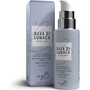 Amaze Yourself Bava di Lumaca Pura 88% Crema Viso 50ml MyB® con Acido Ialuronico 5 Pesi Molecolari - Crema Viso Antirughe con Burro di Karité Aloe Vera Olio di Mandorle - Crema Contorno Occhi AntiAge Antimacchia