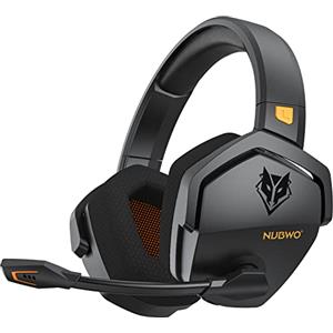 NUBWO G06 Cuffie Gaming Wireless per PC/Ps5/Ps4/NS/Mobile,2,4GHz Wireless+5.3 Bluetooth,Cuffie Wireless con Microfono 7.1 Qualità Audio Senza Perdita di Bassa Latenza,Durata di Oltre 100+ Ore -Arancio