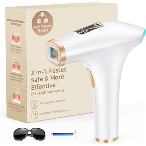 Haarlosy IPL Epilatore Luce Pulsata con 9 Livelli di Energia & 3 IN 1 HR/SC/RA per Uomini, Donne, Viso, Ascelle, Gambe, Corpo