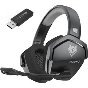 NUBWO G06 Cuffie Gaming Wireless per PC/Ps5/Ps4/NS/Mobile, 2,4GHz Wireless+5.3 Bluetooth,Cuffie Wireless con Microfono 7.1 Qualità Audio Senza Perdita di Bassa Latenza,Durata di Oltre 100+ Ore -Grigio