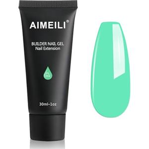 AIMEILI Kit Gel Ricostruzione Unghie, Acrilico per Unghie Colorati Builder Nail Gel Set Estension Gel Acrigel per Unghie Passione Unghie - Jelly Erba Verde (004), 1x30ML