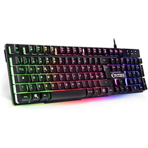 EMPIRE GAMING - Tastiera Gaming K300 QWERTY Italiana -105 Tasti Semimeccanica -Retroilluminazione LED RGB -19 Keys Anti-ghosting -12 Scorciatoie multimediali - USB con Filo