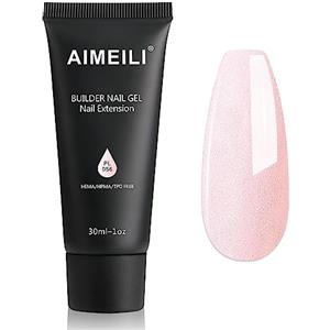 AIMEILI Kit Gel Ricostruzione Unghie, Colorati Builder Nail Gel Set Estension Gel Acrigel per Unghie - Crystal Jelly Colori Nudo Shining Nail Extension Gel, 1x30ml