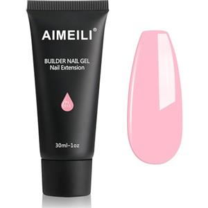 AIMEILI Kit Gel Ricostruzione Unghie, Acrilico per Unghie Colorati Builder Nail Gel Set Estension Gel Acrigel per Unghie Passione Unghie - Carino Cristallo Rosa (013), 1x30ML