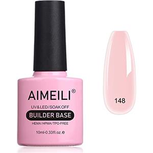 AIMEILI Builder Base Gel Unghie Gel Ricostruzione Unghie Smalto Semipermanente Nude per Unghie in UV LED Soak Off Gel Colori - (148) 10ML