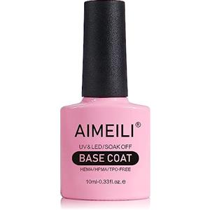 AIMEILI Base Coat Semipermente Smalto Semipermente Smalti per Unghie per Manicure in Gel UV LED Soak Off 10ml