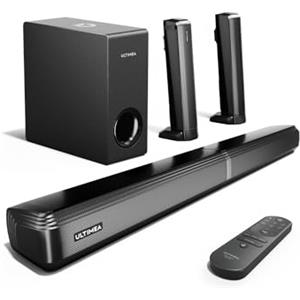 ULTIMEA 4.1ch Barre Audio per TV con Subwoofer, Soundbar Staccabile 2 in 1 per TV, Soundbar Bluetooth 5.3, 3 Modalità di Equalizzazione degli Altoparlanti TV, Bassi Regolabili, Apollo S50