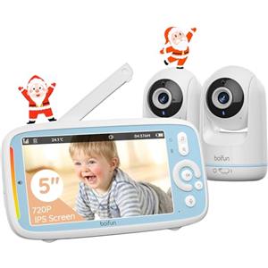 BOIFUN Baby Monitor Video, Telecamera a 360°, Schermo IPS da 5,0