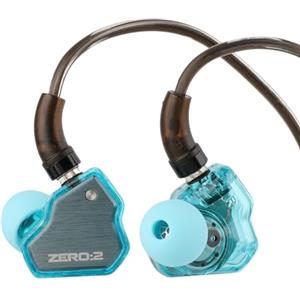 Linsoul 7Hz x Crinacle Zero:2 In Ear Monitor, IEM con driver dinamico da 10 mm aggiornato, cuffie cablate, cuffie da gioco, cavo IEM OFC con microfono da musicista (Con microfono, Blu)