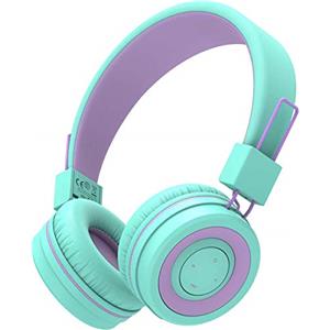 iClever Cuffie Bluetooth per Bambini, Cuffie per bambini con microfono, Fascia regolabile per il controllo del volume, Pieghevole, Cuffie per bambini sull'orecchio