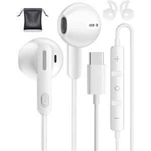 AILZPXX Cuffie USB C per iPhone 15 16 Pro Max Samsung Galaxy S24 S23 Ultra Auricolari USB C Hi-Fi Stereo Cuffie Type C In-Ear con Microfono Cuffie con Filo USB C per Samsung S22 A53 A33 A54 5G Pixel 8 7