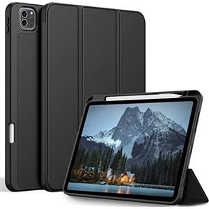 EasyAcc Cover Custodia per iPad Pro 11 Pollici, Modello 2022/2021 /2020/2018, Leggero Protettivo Supporto con Pencil Holde, Cover con Auto Svegliati/Sonno (Nero)