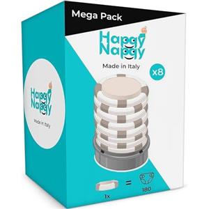 My Happy Nappy Ricariche -【Compatibili con Tommee Tippee Sangenic Tec, Simplee Sangenic e Twist & Click】- Super Ricariche X8 - Trattamento Anti-Odore EVOH Efficace a 7 Strati - Made in Italy