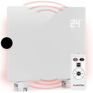 Klarstein Stufa Elettrica Basso Consumo, 1000W, Termoconvettore con Rotelle, Portatile, e a Parete con Termostato, per Casa