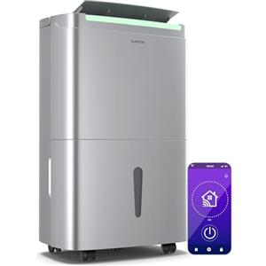 Klarstein DryFy Connect 50L Luftentfeuchter - 50L/Tag, WLAN-App-Steuerung, 7L Tank, 24h Timer, Automatische Trocknungsmodi, Mobil, für Räume bis 55 m², Elektrischer Luftentfeuchter