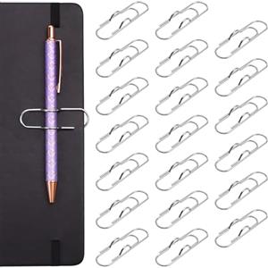 OFFCUP Portapenne con Graffetta, 20Pcs Clip per Penna, Porta Penne da Tasca, Clip per Penna Semplice in Metallo, Graffette Ufficio Penna, Portapenne Metallo per Agenda, Calendari, Taccuino