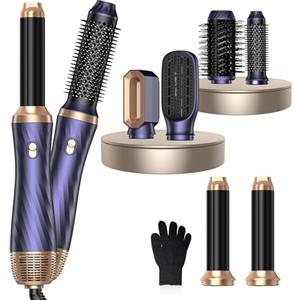 Atopskins 6 IN 1 Spazzola Asciugacapelli & Air Styler, 1000W Asciugacapelli 200 Milioni Ione Spazzola,Ferro Arricciacapelli ad aria Calda, Spazzola Phon, Arricciatura Raddrizzamento,Regalo per Donn, Blu