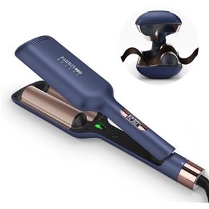 PARWIN PRO BEAUTY 2 fusti di ferro ondulato a sirena per capelli, 32 mm, arricciacapelli grandi ricci, PARWIN Pro BEAUTY -Hair Curler, styler ondulato con 4 temperature regolabili, onde istantanee (blu prussiano)