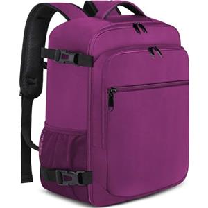 EZUOLA Zaino per Ryanair 40x20x25 Zaino da Viaggio per Aereo Bagaglio a Mano per Sotto il Sedile Borsa per Ryanair 14 Pollici Zaino Porta PC Uomo Donna 20L Borse da Cabina con Porta USB, Viola