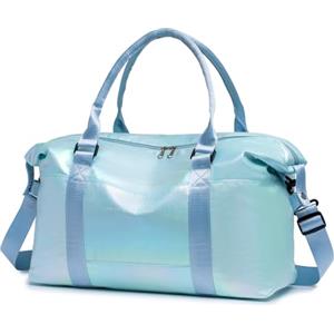 KSIBNW Borsone da Viaggio Sportivo Donna, Bagaglio a Mano Borsone Palestra Grande 25L Impermeabile Borsa da Weekend Pieghevole Borsa da Leggero Travel Bag Donna per Campeggio Bagagli Vacanza, Blu