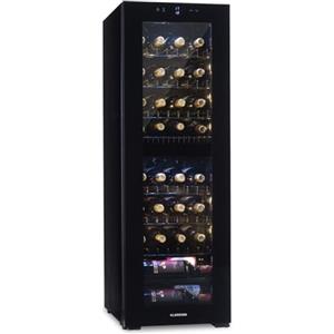 KLARSTEIN Cantinetta Vino Refrigerata a Zona Doppia per Interno/Esterni, Frigo Bar, Cantina Vino con Vetrina, Mini Frigo con Protezione UV, Frigorifero Piccolo Touch Control 5-18°C, 116L 39 Bottiglie