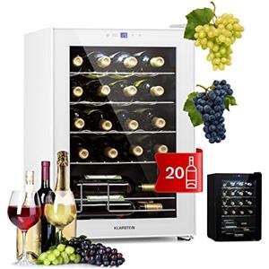 KLARSTEIN Cantinetta Vino Design, Cantinetta Vino Refrigerata a Zona Singola per Vino Rosso, Bianco e Birra, Controlli Touch, Frigo Vino Cantinetta per Esterno/Interno, 5-18°C, 53L, 20 Bottiglie