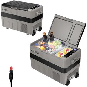 WOLTU Frigorifero Elettrico Portatile, Mini Frigo a Compressore da 40L, Congelatore con Ruote, Maniglia e Porta USB, 12/24V e 100-240V, per Auto, Barca, Camion, Camper