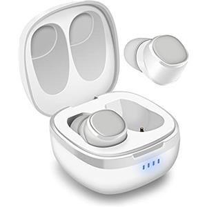 August Auricolari Bluetooth 5.0 - August EP800 Cuffie Senza Fili Bluetooth IPX6 Impermeabile Mini Earbuds Ture Wireless Stereo con Microfono DSP Riduzione del Rumore, 25H Playtime - Bianco