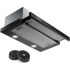 Klarstein Cappa Aspirante a Incasso 60cm, Cappa Cucina con Filtro, Cappa Cucina in Alluminio Lavabile in Lavastoviglie, Cappa Incasso con Flusso d'Aria 305m³/h, LED, Cappa Filtrante con Touch Control