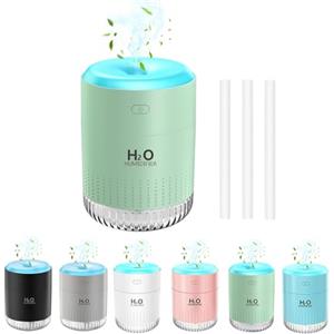 KARFUN Small Humidifiers, Portable Desk Humidifiers, umidificatore da desktop, silenzioso con 7 colori, spegnimento automatico, ufficio, camera da letto, auto (500 ml, bianco) (verde)