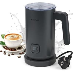 Navaris Montalatte Elettrico 4 in 1 - Macchina Cappuccino Cremoso - Cappuccinatore - Schiuma Latte Capacità 150ml o Scalda Latte 300ml - Monta Latte per Cappuccini - Acciaio Inox