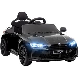 AIYAPLAY Macchina Elettrica per Bambini 3-5 Anni 12V a Licenza BMW M4, 3-5km/h Auto Elettrica per Bambini con 2 Motori, Sospensione, Telecomando 2.4G, Clacson e Fari, in PP e Metallo, Nera