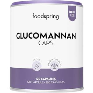 foodspring - Capsule di glucomannano 3000 mg per dose giornaliera - Estratto dalla radice di Konjac 120 capsule vegane - Integratore Alimentare - Capsule sazianti 100% vegetali