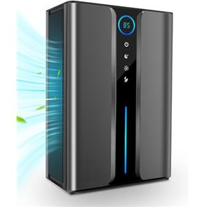 BUBA Deumidificatore 2200ML a Doppio Motore, Portatile e Silenzioso con Luci LED a 7 Colori e Spegnimento Automatico, Deumidificatore Casa Ideale per Camera da Letto, Bagno e Armadio