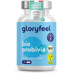 Gloryfeel Fermenti Lattici Probiotici Bio,180 Capsule, con 21 Ceppi Batterici Vivi e Inulina Bio, 20 Miliardi CFU, Integratore per la Salute della Flora Intestinale, senza Lattosio