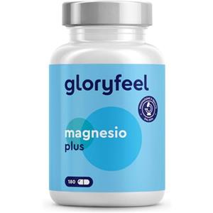 Gloryfeel Magnesio Citrato Elementare 1554 mg, con Vitamina B6 e B12 per Muscoli, Ossa e Sistema Immunitario, Integratore Magnesio, 180 capsule vegane, Testato in laboratorio, Senza Additivi